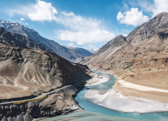 Confluence of the Indus and Zanskar Rivers in Leh Ladakh, India Confluence of the Indus and Zanskar Rivers in Leh Ladakh, India